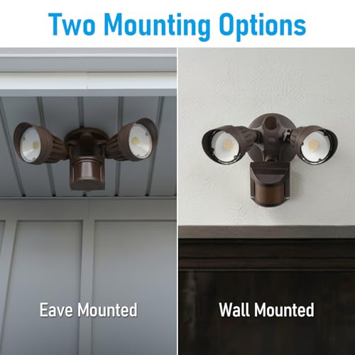 LEONLITE 3CCT LED Security Light, Motion Sensor Outdoor Lights, Dusk to Dawn, ETL Listed, Adjustable Heads, 3000K4000K5000K Selectable, Motion Detector Flood Light, Aluminum, IP65 Waterproof, Bronze by LEONLITE - Image 8