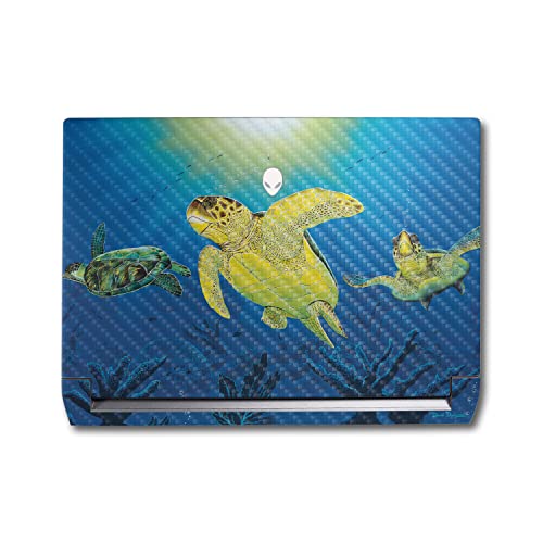 Image of MightySkins Carbon Fiber Skin Compatible With Alienware M17 R5 (2022) Full Wrap Kit - Turtle Dreams | Protective, Durable Textured Carbon Fiber Finish | Easy To Apply & Change Styles | Made in the USA