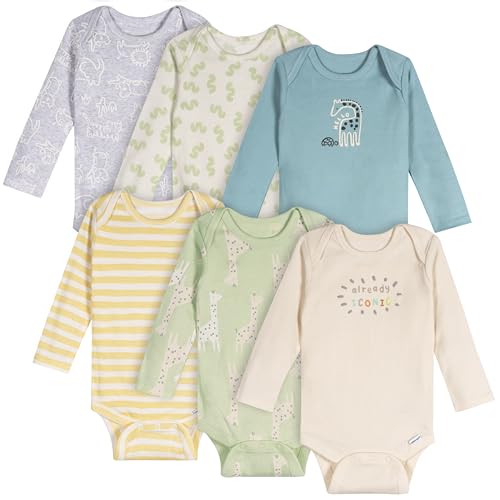 Image of Onesies Brand, Unisex Baby, 6-Pack Long Sleeve Bodysuits