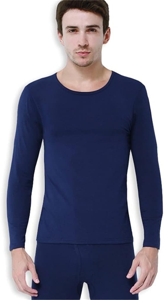 Men's Underwear O Neck Thin Thermal Long Underpants and Undershirts Size L to 6XL