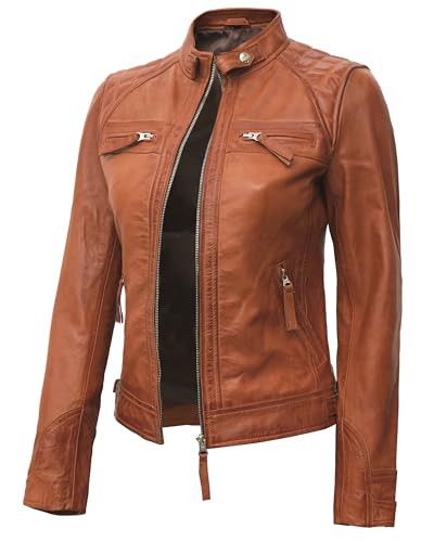 Image of Women Leather Jacket - Genuine Lambskin Leather Jacket for Womens