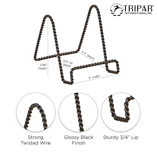 Tripar 23-1240 4.34 Inch Twisted Black Wire Stand #TOP3