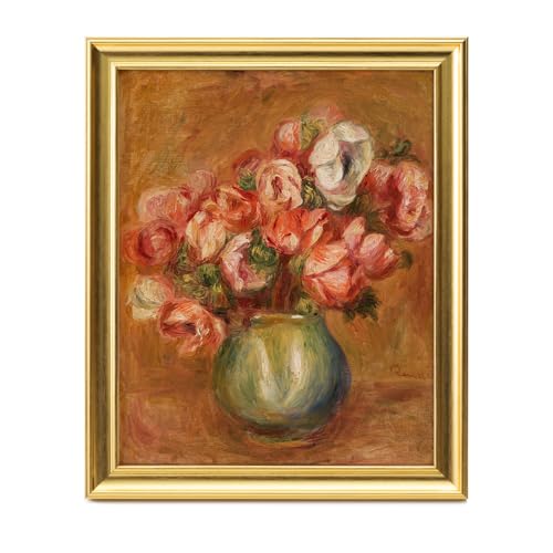 Gold Framed Eclectic Canvas Wall Art Decor, Wall Prints for Bedroom Bathroom Office, Posters for Living Room Aesthetic, Nature Painting Artwork