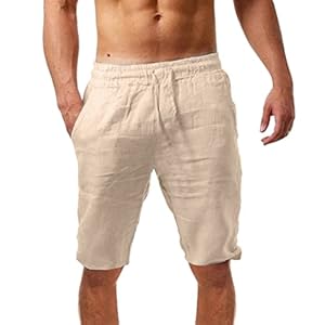 Timber Creek by Men’s Pants Men’s Summer Casual And Fashionable Solid Cotton And Linen Shorts Pleated Mens Pants