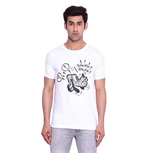Image of Mickey Mouse Family by Wear Your Mind Men's Regular Fit Round Neck Short Sleeves Knitted T-Shirt