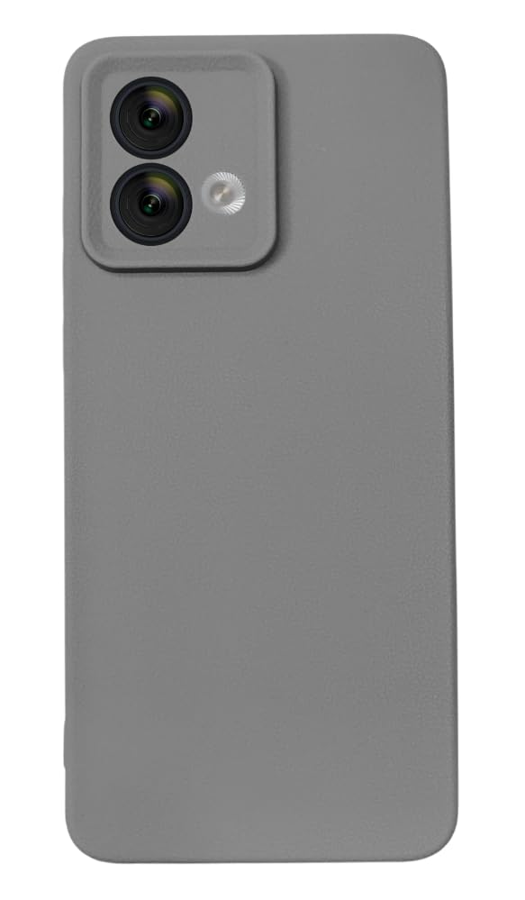 Image of Scalebee Back Cover for Motorola Moto G84 5G Leather Textured Soft and Flexible Matt Finish Anti Slip Scratch Proof Camera Protection Silicon Phone Case (Gray)