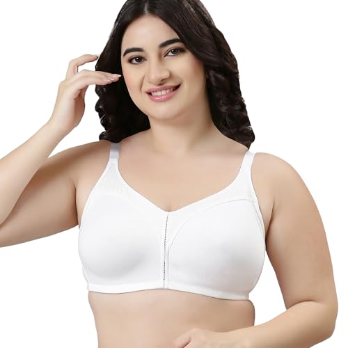 Image of Enamor AB75 M Frame No Bounce Full Support Cotton Bra for Women - Non-Padded Non-Wired & Full Coverage with Cooling Technology | Available in Solid Colours