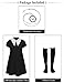 Enccfoeo Girls Black Dress for Princess Costume Kids Halloween Costumes with Wig Socks Necklace Hairpin EN024L