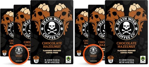 Death Wish Coffee, Chocolate Hazelnut Single-Serve Pods, USDA Organic and Fair Trade, 30 Count (Pack of 2)