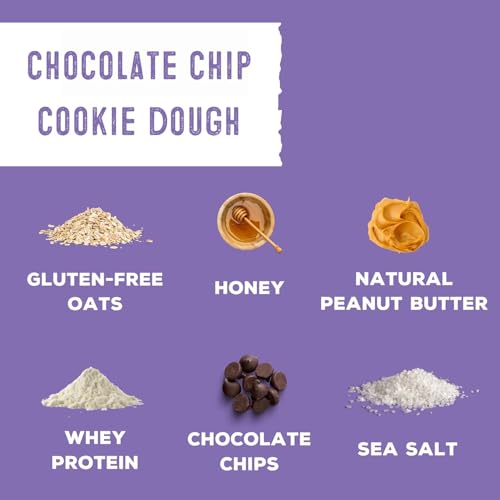 Image of simplyFUEL Whole-Food Protein Balls (Chocolate Chip Cookie Dough) - 8 g High-Protein, Gluten-Free, Healthy Snack for Adults & Kids (1.6 oz - Pack of 24)