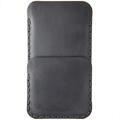 Pochette iPhone SE 2020 grise anti-rayures étui portefeuille cuir véritable avec porte-carte