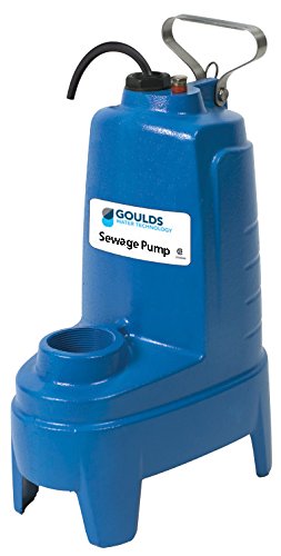 Goulds PS51P1F Submersible Sewage Pump, 1/2 HP, 115 V, 13 Amps, Single Phase, Piggyback Floatswitch