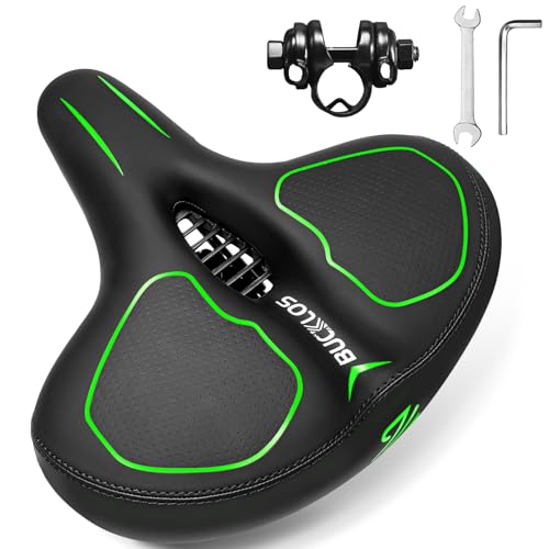 Image of BUCKLOS Wide Bike Seat for Men Women Ebike Seats Comfort Extra Large Comfortable Bicycle Seats Saddle for Ebike /Crusier /Exercise /Peloton Bike