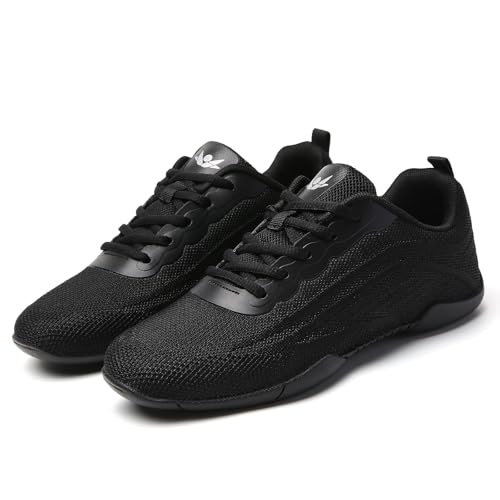 SECHRITE Cheer Shoes Women White Black Cheerleading Dance Sneakers for Cheer Practice and Competition, Athletic Flat Walking Tennis Shoes for Adults2