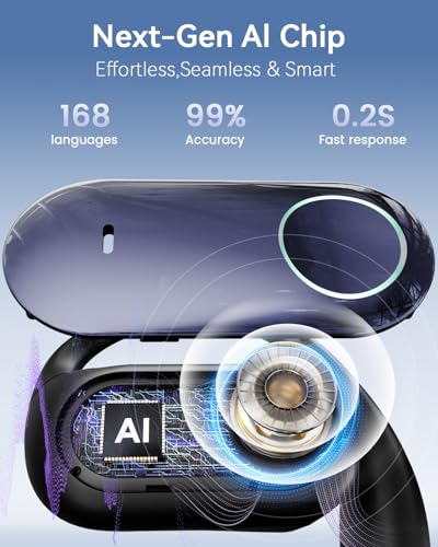 ANSTEN Ki Übersetzer Kopfhörer, Translator Earbuds Bluetooth 5.4, 168 Sprachen Smart Kopfhörer Übersetzer Echtzeit mit APP, Open Ear Kopfhörer Sind Perfekt für Reisen, Geschäft und Studium