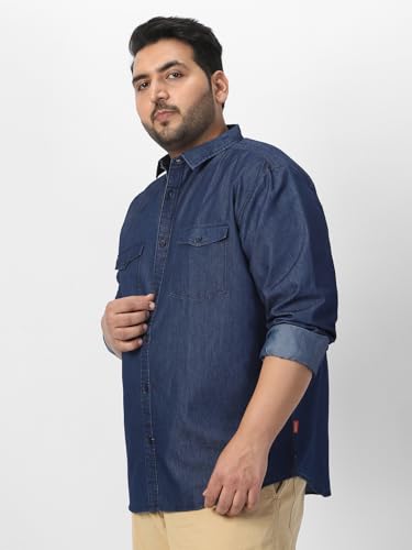 Image of Urbano Plus Men's Full Sleeve Regular Fit Casual Denim Shirt