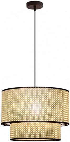 Lustre rotin naturel pour salle à manger hauteur réglable style ferme