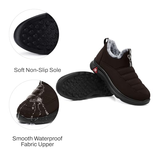 Image of SHIBEVER Winter Boots for Women Warm: Comfortable Slip on Ankle Snow Boots