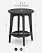 VASAGLE Round Side Table with Lower Shelf, End Table for Small Spaces, Nightstand for Living Room, Bedroom, Black ULET283T22