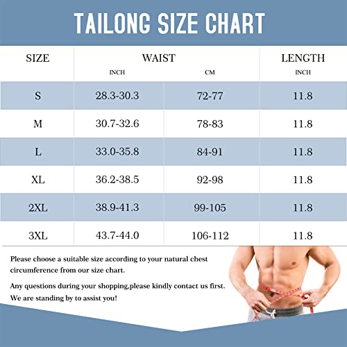 TAILONG Men Waist Trainer Belt Workout for Body Weight Loss Fitness Fat Burner Trimmer Band Back Support