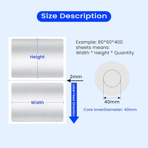 Image of Clabel Thermal Transfer Silver PET Labels 1.97 x 1.18 in (50 x 30 mm) for Barcode and Asset Identification, 600 Labels per Roll, Compatible with Thermal Transfer Printers