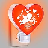 Meonum Valentine's Day Cupid Red Love Hearts Night Light,UL Certification...