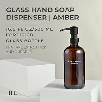 MaisoNovo Soap Dispenser 1-Piece Set | 500ml Amber Bottles with Black Plastic Pump