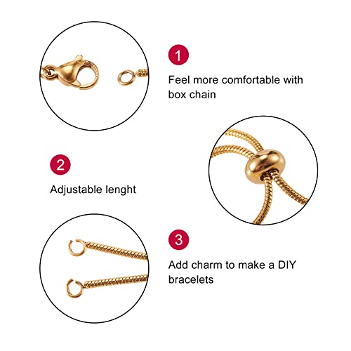 Danlingjewelry 5 Pcs 304 Stainless Steel Adjustable Slider Bracelet Slider Extender Chains Adjustable Bracelets For Jewelry Making #TOP2