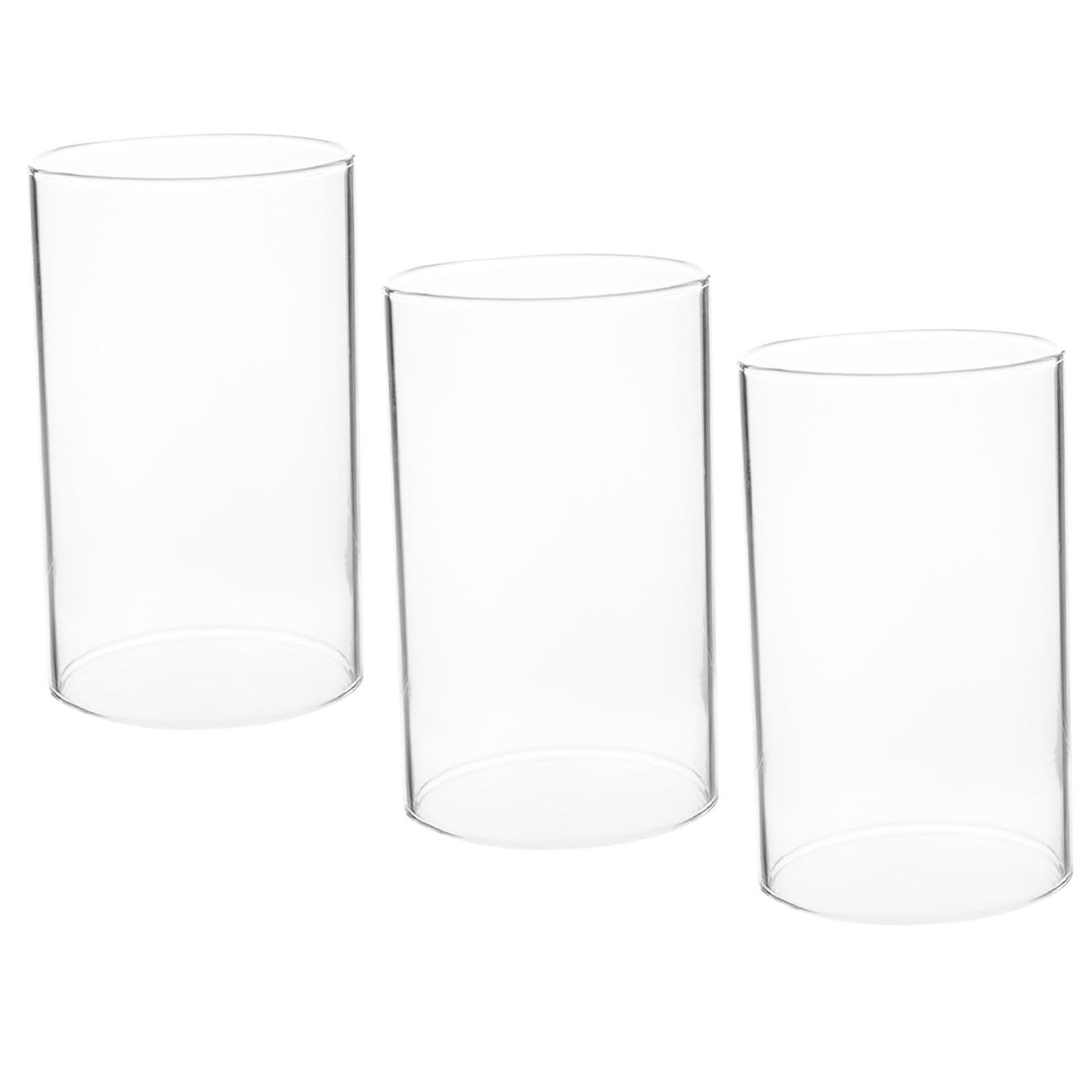 Gatuida Copertura per Candela in Vetro Trasparente a Cilindro 3 Pezzi, Paraspiro Resistente al Vento, Facile da Usare per Decorazioni Creative in Casa