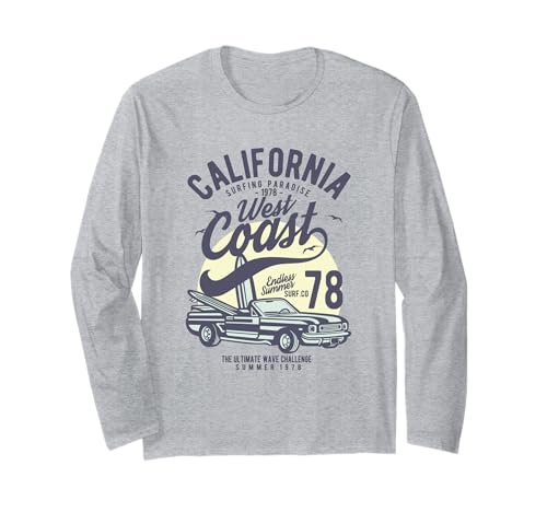 California West Coast Vintage Surf Beach Vacaciones Regalo Manga Larga