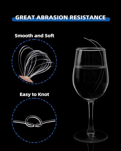 Image of BLUEWING Monofilament Fishing Line Clear Mono Fish Wire Thin Diameter String 6-400 lbs, 50-3000 Yards