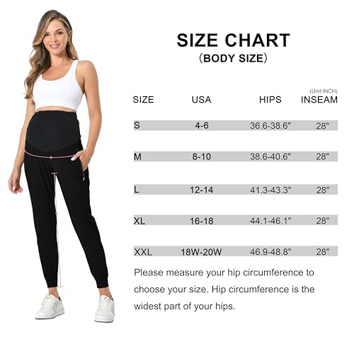 V Vocni 20220609-004 Maternity Jogger Pants Women'S Quick Dry Lounge Joggers Pockets Cargo Sweatpants Casual Workout Clothes Black X-Large thumb #3