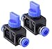 Bivethoi 6mm OD Pneumatic Ball Valve, Push to Connect Ball Valve, Air Flow Control Valve, PVC Straight Air Hose Quick Connect Adapter (2 Pack, Blue, Metric)