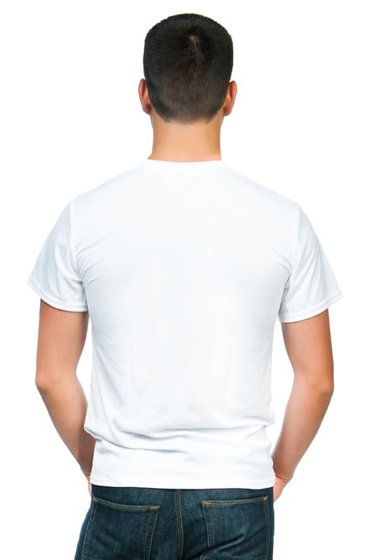 Image of Knitted Polycotton Fabric Regular Fit Men Boys Half Sleeve T-Shirt for Festival of Holi Style 12 White Size : Free