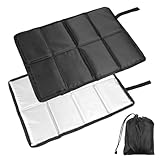 TIESOME 1 Pack Sitzkissen Outdoor, 40x28cm Sitzunterlage Faltbar Wasserdicht Sitzkissen Stadion mit Aufbewahrungstaschen Ideal für Camping, Wandern, Stadion und Picknick(Schwarz)