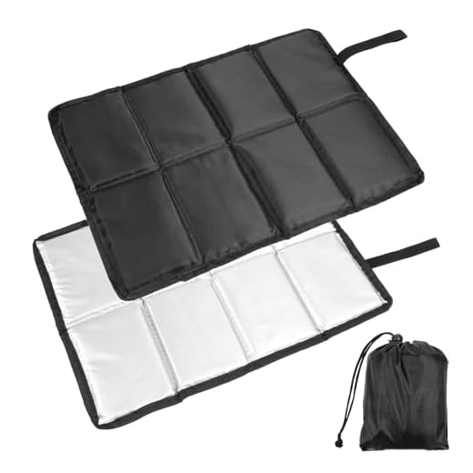 TIESOME 1 Pack Sitzkissen Outdoor, 40x28cm Sitzunterlage Faltbar Wasserdicht Sitzkissen Stadion mit Aufbewahrungstaschen Ideal für Camping, Wandern, Stadion und Picknick(Schwarz)