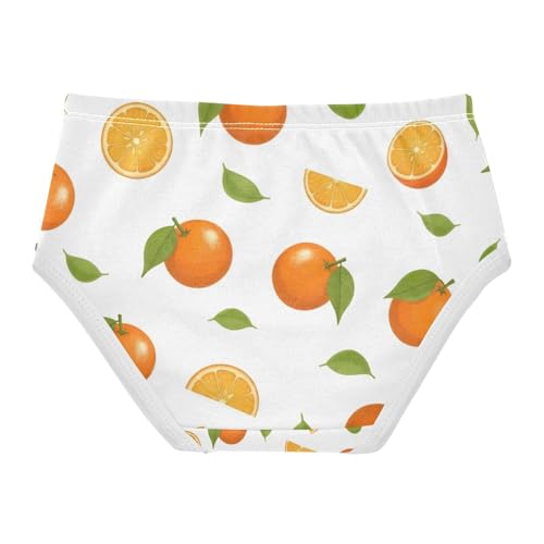 Toddler Briefs, Cute Oranges Girls Underwear Cotton, 2–8 Years2