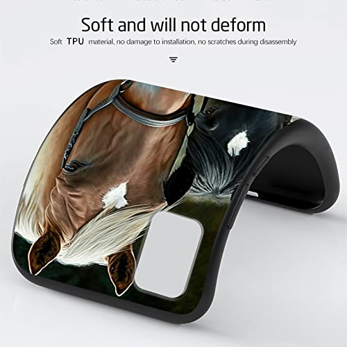 Image of for Alcatel TCL 30Z T602DL Phone Case, Soft TPU Slim Fit TCL 30Z for Women Girls, Anti Scratch Non-Slip Protective Shockproof Rubber Cover for Alcatel TCL 30Z, Two Horses