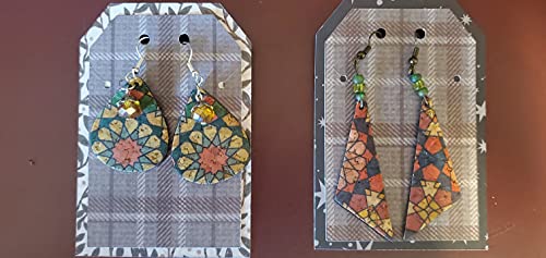 10 Pcs 9''x13'' Cork Fabric Natural Color Retro Faux Leather Sheets,Thin Soft Cork Ribbon Fabric Suitable for Bags, Laptop Case, Packaging Material or DIY Crafts (Print Pattern 3)