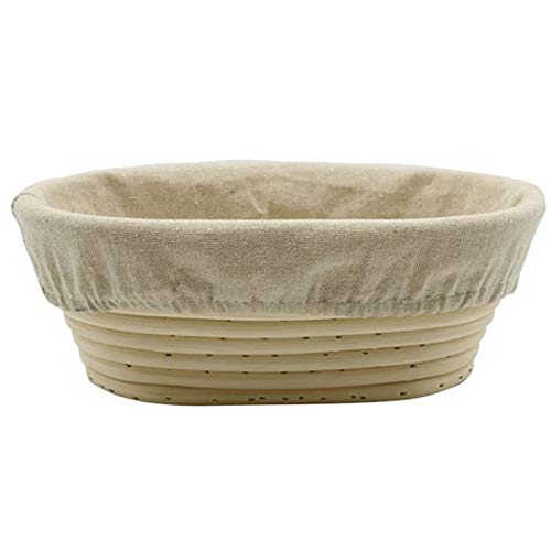 Panier à banneton ovale de qualité supérieure avec doublure – Idéal pour faire du beau pain (15 x 8 x 5 cm)
