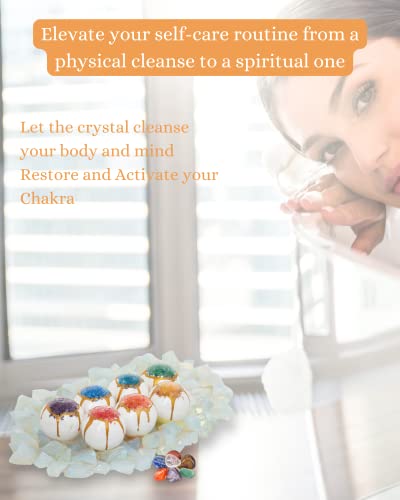 Chakra Bath Bomb Set, 7 Fizzing Bath Bombs With Bath Salt On Top And Crystals Inside, Luxury Pampering Gift Set For Women. #TOP6