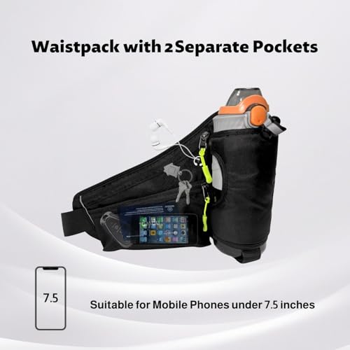 Cinturón de Running Ajustable Riñonera para Jogging y Fitness, Running Belt Transpirable para Mujer y Hombre, Adecuado para Correr, Ciclismo y Camping Negro - imagen 5