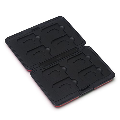 Honsky Aluminum UHS-I SD Micro SD SDHC SDXC TF SecureDigital Memory Card Carrying Case Holder Organizer Box Keeper for Computer Camera Media Storage Organization,Red