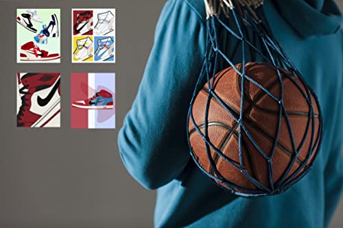 Poybux Design - Aj Wall Glossy Paper Art Poster Prints, Set Of 4 (8''X10'') Unframed, Aj Room Decor, Gym Shoes Art Sports Themed Wall Art For Boys Room Wall Decor,Gift For Boys, #TOP4