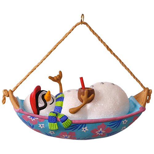 Hallmark Keepsake 2017 Mele Kalikimaka Snowman in Hammock Musical Christmas Ornament