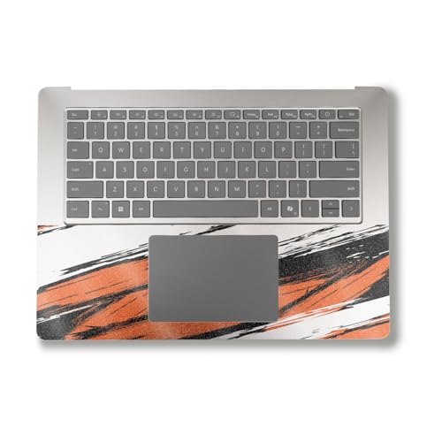 Image of Glossy Glitter Laptop Skin Compatible with Alienware M18 R2 (2024) - Grunge Orange - Premium 3M Vinyl Protective Wrap Decal Cover - Easy to Apply | Crafted in The USA by MightySkins