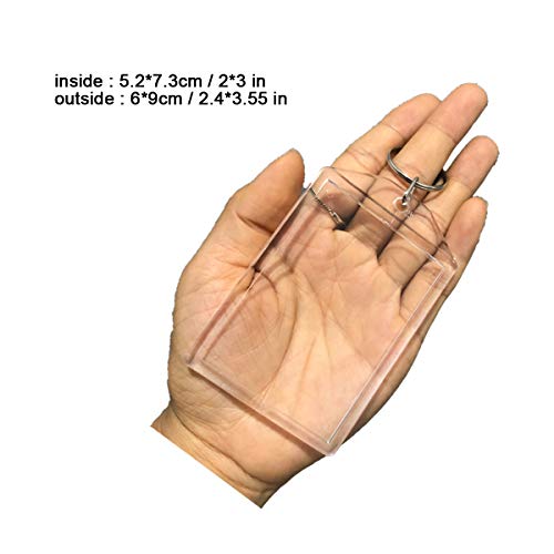 Snap-In Custom Personalised Insert Photo Acrylic Blank Keyring Keychain Wholesale(Size:2"X3") 30Pcs #TOP2