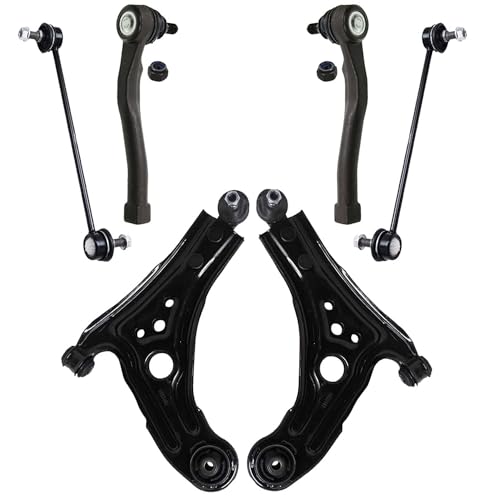 Image of Detroit Axle - 8pc Front End Suspension Kit for Chevrolet Aveo Aveo5 Pontiac G3 Wave, 2 Struts 2 Lower Control Arms w /Ball Joint 2 Outer Tie Rod Ends 2 Sway Bars Replacement