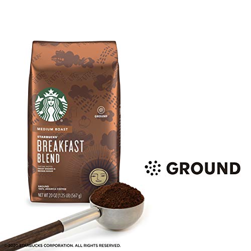 Image of Starbucks Medium Roast Ground Coffee - Breakfast Blend - 100% Arabica - 1 bag (20 oz.) Great Holiday Gift