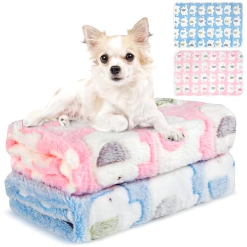 Neerow Coperta per cani lavabile, 60 × 40 cm, confezione da 2 coperte morbide per cuccioli, per interni, gatti, cani, letto, divano e viaggi